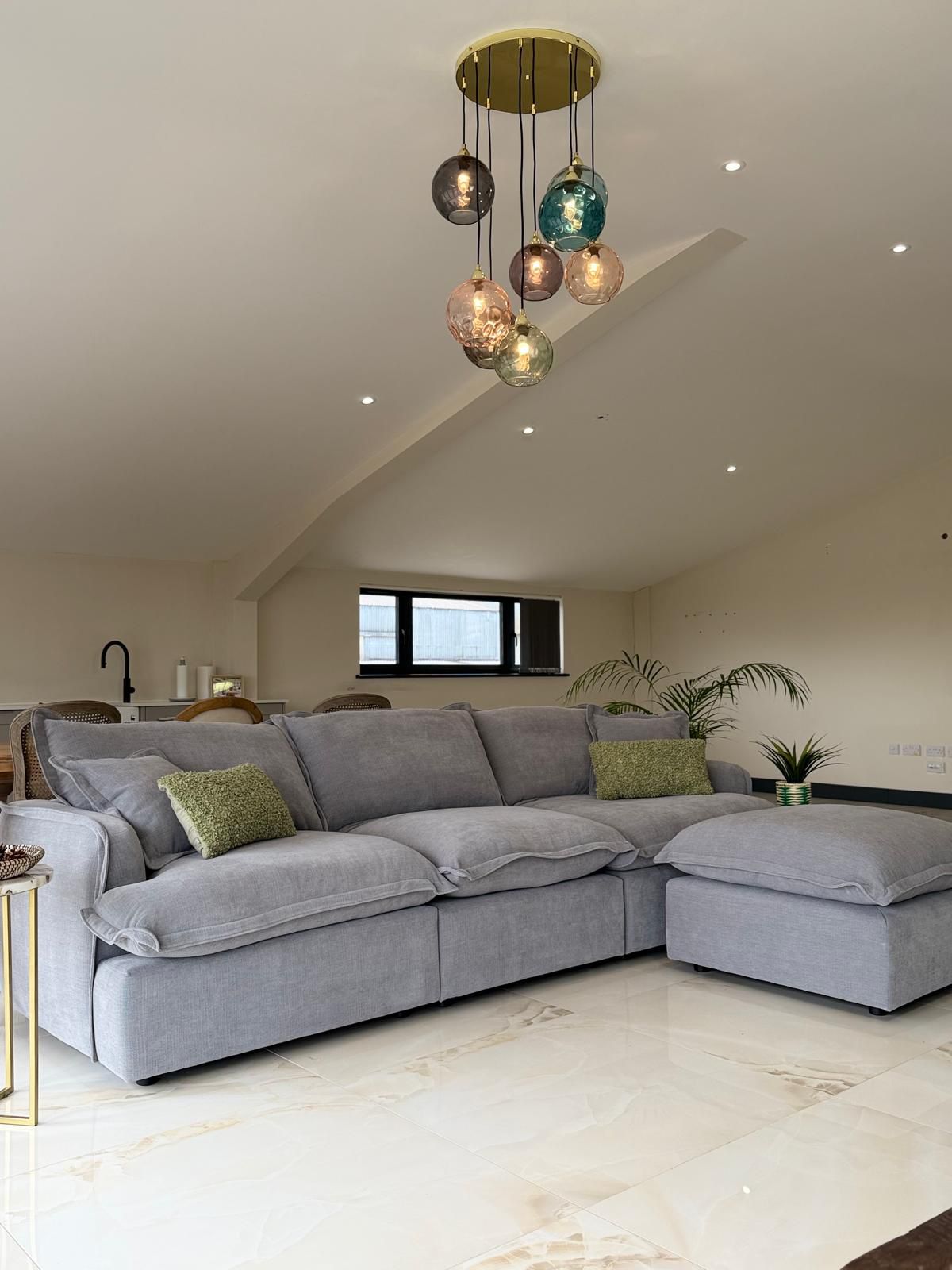 Daniela Modular 3 Seat Sofa and Footstool (Available in Stone or Grey)