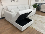 Duncan Chaise Corner Sofa and Storage Footstool (Available in Beige or Grey)