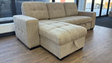 Milano Corner Sofa Bed with Storage (Available in Chenille Beige, Dark Grey or Teal)