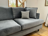 Napoli Chaise Corner Sofa (Available in Plush Velvet Black, Grey or Beige)