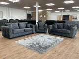 Venus 3 Seat and 2 Seat Sofa Bundle Deal (Available in Ashley Velvet Silver, Charcoal or Brown)