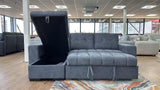 Milano Corner Sofa Bed with Storage (Available in Chenille Cream, Dark Grey or Teal)