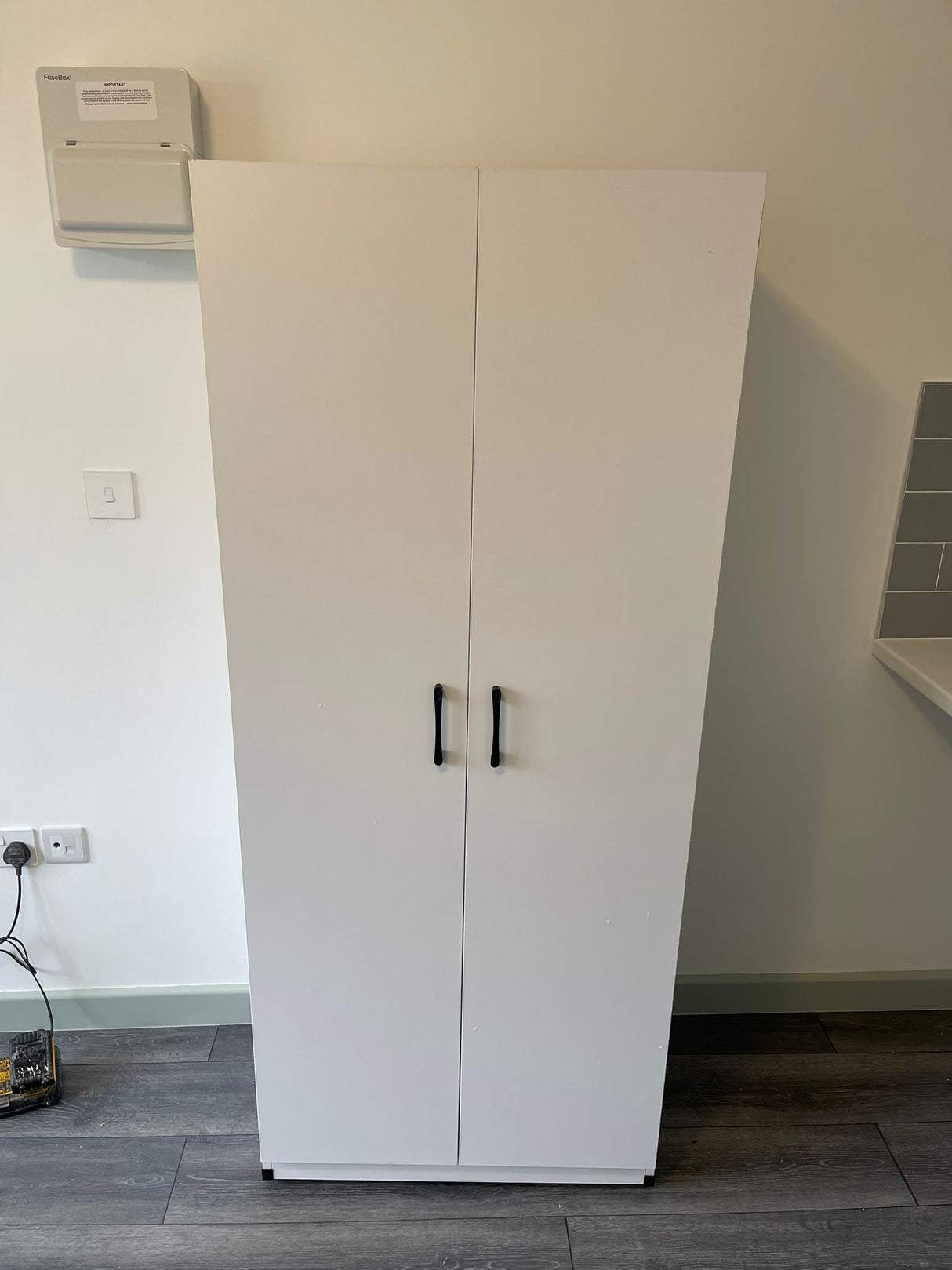 Economy 2 Door Wardrobe (Available in Light Grey, White, Oak or Dark Grey)
