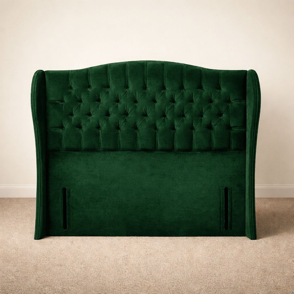 Curved Winged Chesterfield Floor Standing Headboard