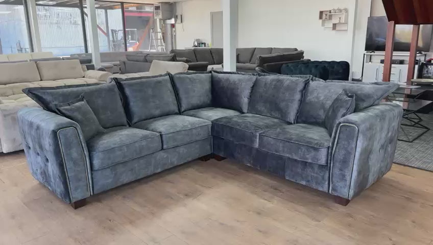 Venus Corner Sofa (Available in Ashley Velvet Silver, Charcoal or Brown)