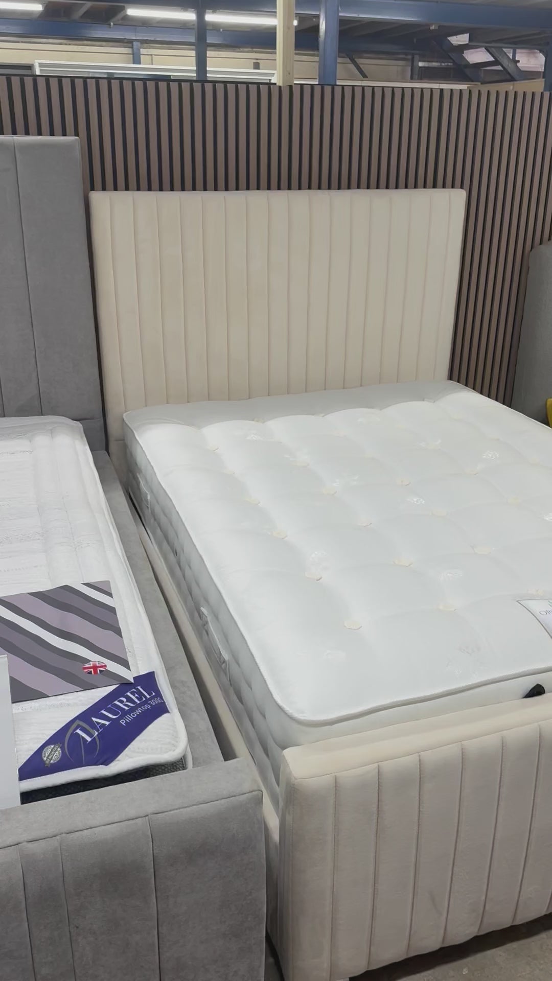 Maya Bed with Storage (Available in Plush Velvet Cream)