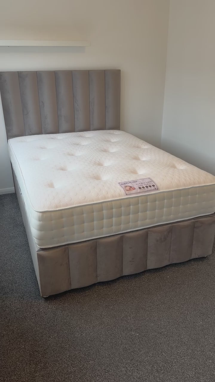 Bella Floor Standing Headboard With Normal Divan Base With Footboard