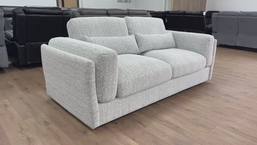 Puglia 3 and 2 Seat Sofa Bundle Deal (Available in Tweed Beige or Grey)