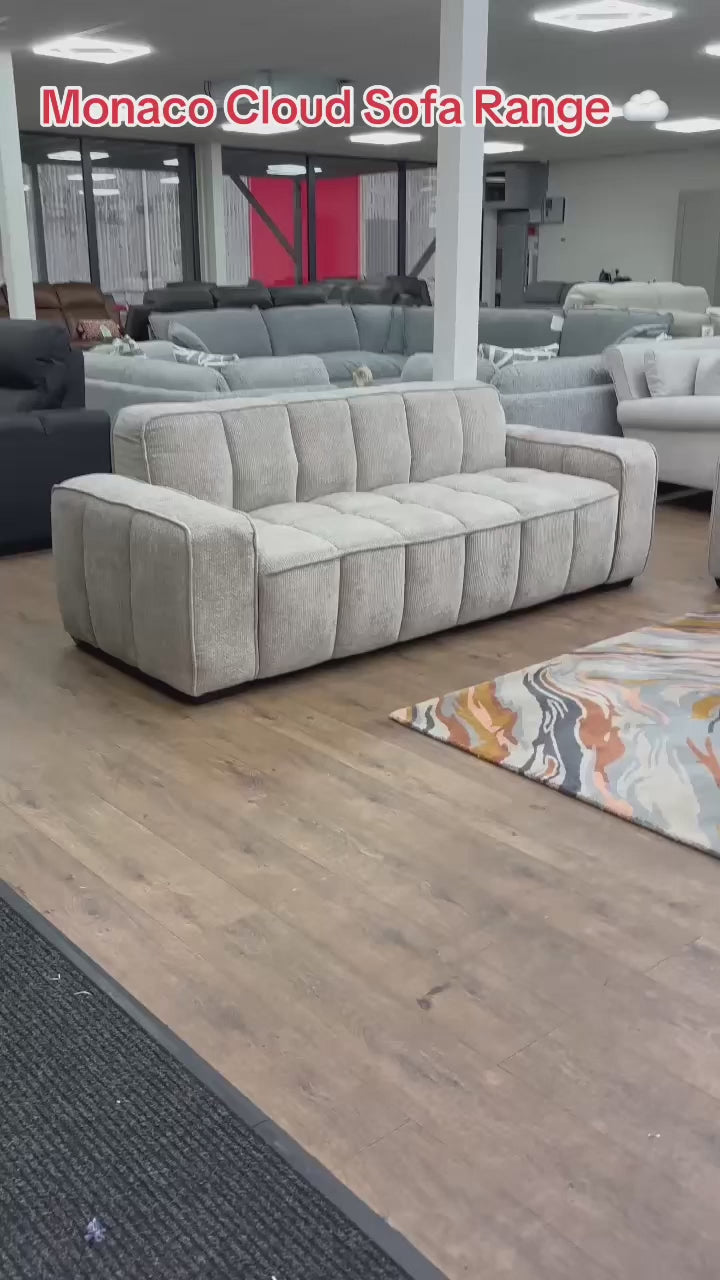 Monaco Cloud 3 and 2 Seat Sofa Bundle Deal (Available in Beige, Grey or Olive)