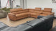 Autumnville Genuine Leather Electric Reclining Corner Sofa (Available in Tanned Brown or Black)