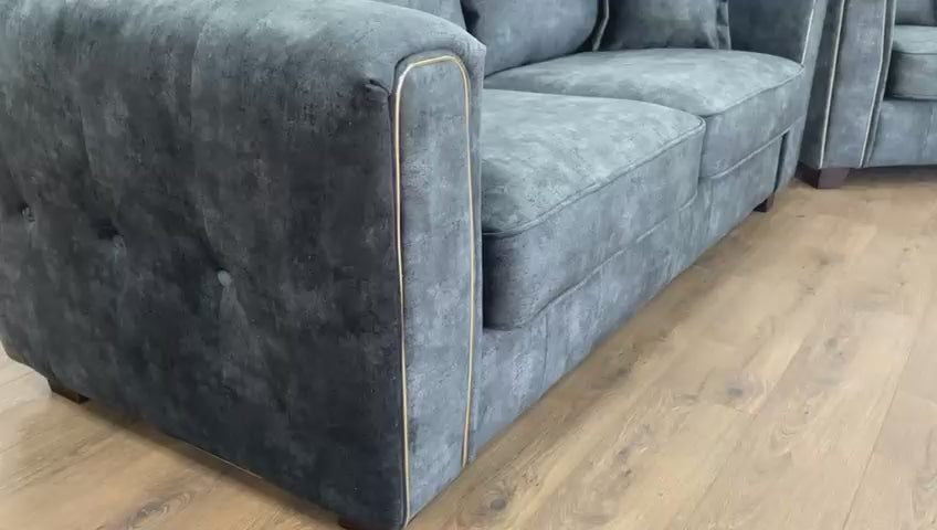 Venus 3 Seat and 2 Seat Sofa Bundle Deal (Available in Ashley Velvet Silver, Charcoal or Brown)