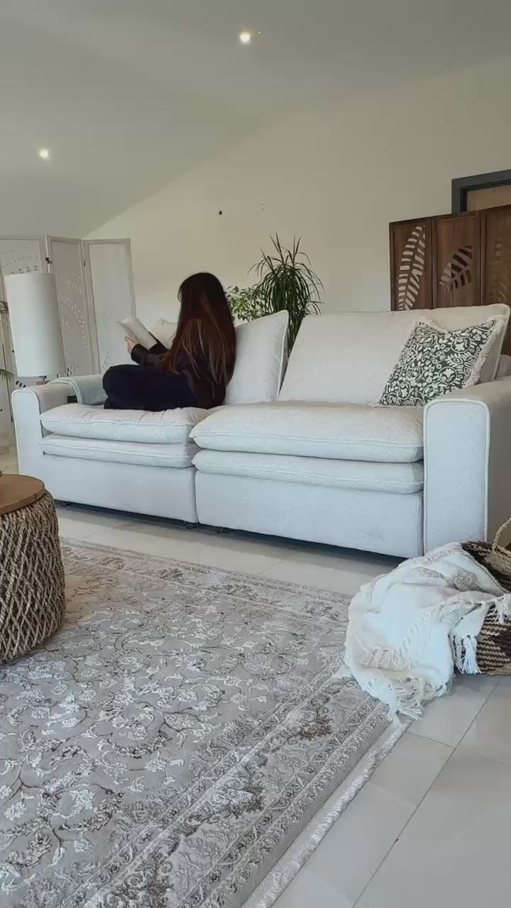 Bella Cloud 3 Seat Electric Cinema Sofa (Available in Beige or Grey)