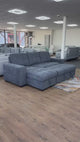 Milano Corner Sofa Bed with Storage (Available in Chenille Cream, Dark Grey or Teal)