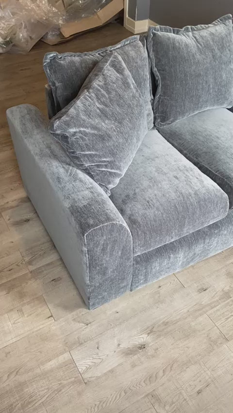 Winnie Double Corner Sofa (Available in soft chenille Teal, Navy, Stone or Dark Grey)