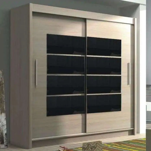 180cm Utah Sliding Door Wardrobe (Available with black glass or mirrored glass)