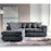 Harley Jumbo Cord Chaise Sofa in Grey