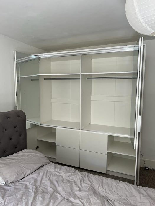 208cm Florida LED Bi-Fold Door Wardrobe (Available in Grey or White)