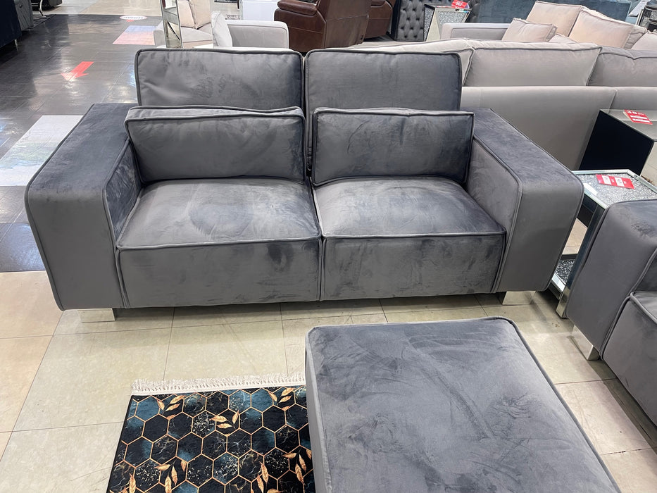 Small Berkeley Sofa in Plush Velvet Grey