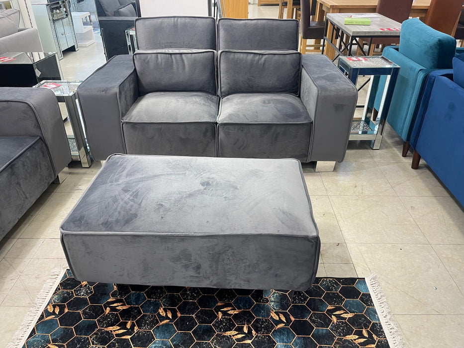Small Berkeley Sofa in Plush Velvet Grey
