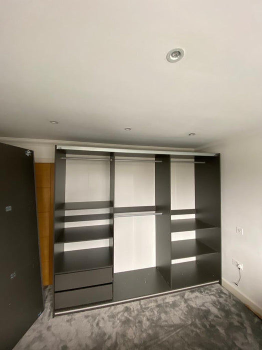 250cm California Sliding Door Wardrobe (available in white, grey or black)