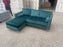Ikon Chaise Corner Sofa (Available in Plush Velvet Charcoal, Plush Velvet Green, Plush Velvet Black or Grey Linen)