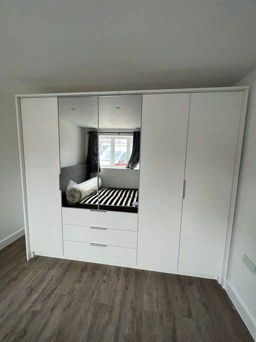 255cm Ohio Hinged Door Wardrobe (Available in White or Grey)