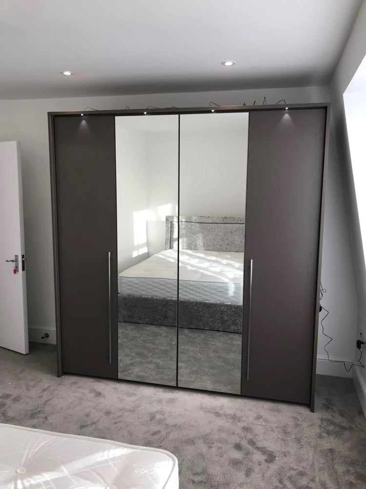 210cm Washington LED Bi-fold Door Wardrobe (available in white or lava)