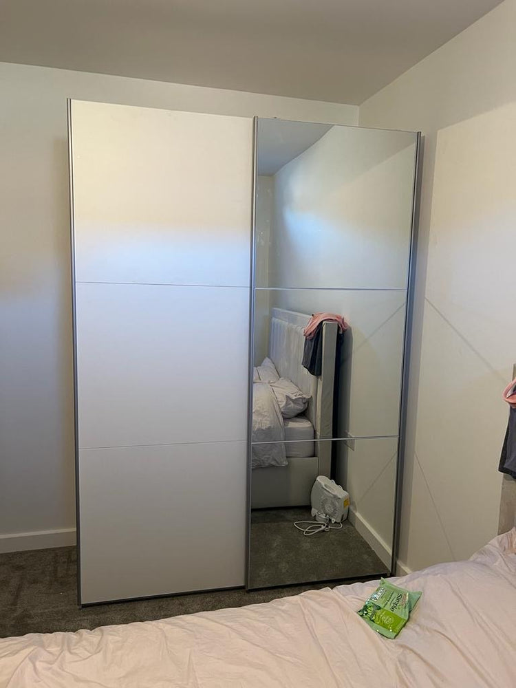 150cm California Sliding Door Wardrobe (available in white, grey or black)