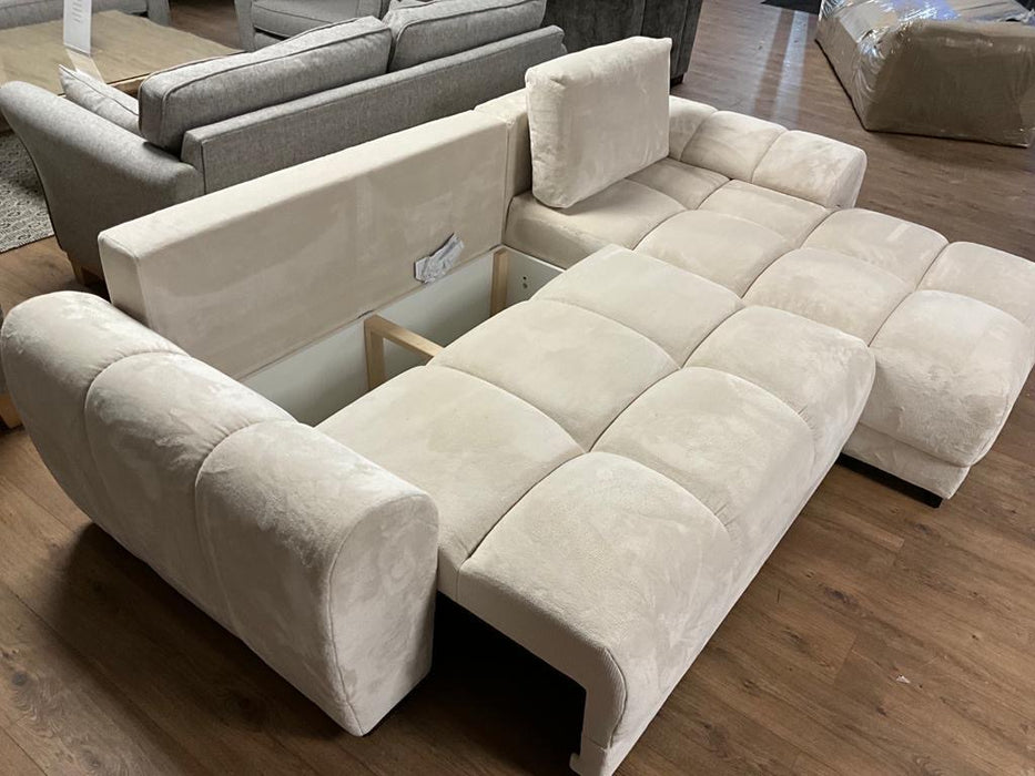 Stella Corner Storage Sofa Bed (Available in Velvet Cream, Grey or Mocha)