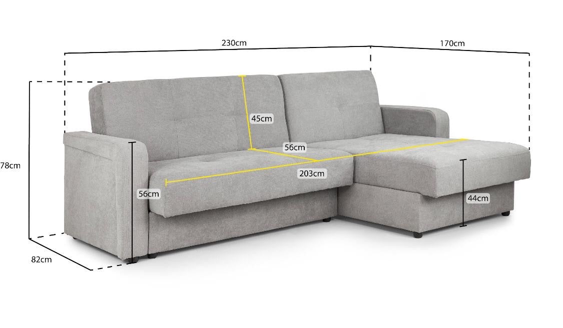 Casey Corner Sofa Bed With Storage