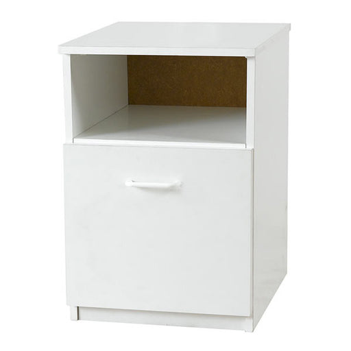 Elemental White 1 Door Bedside