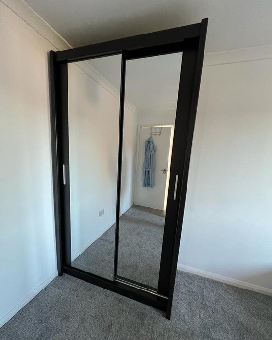 120cm Manhattan Sliding Door Wardrobe (available in white, grey or black)