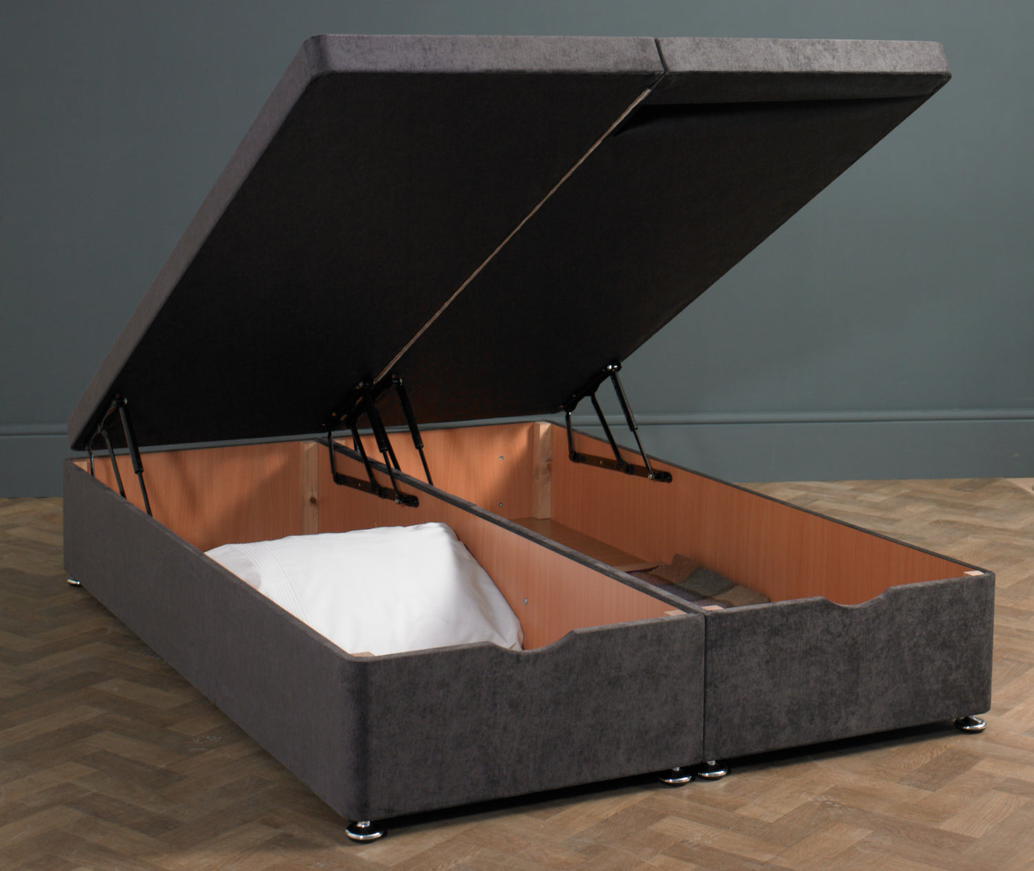 Knightsbridge Floor Standing Headboard With Ottoman Storage Divan Base