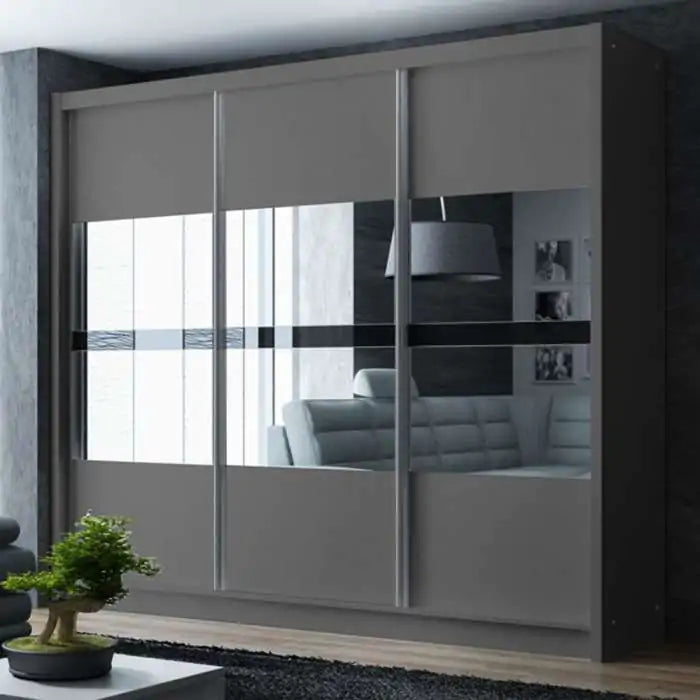 250cm Virginia Sliding Door Wardrobe (White or Grey)